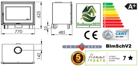 Panadero FIREPLACE F-820-S Inbouw Houtkachel