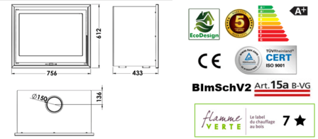 Panadero HB Inbouw Houtkachel