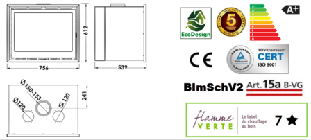 Panadero INSERT CB Inbouw Houtkachel