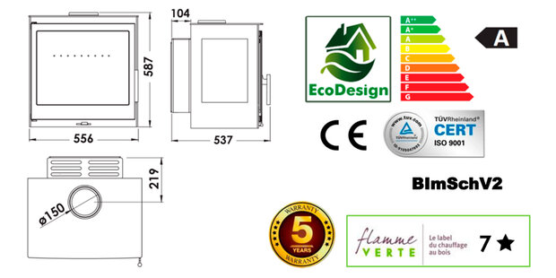 Panadero Onix Wall Ecodesign Houtkachel