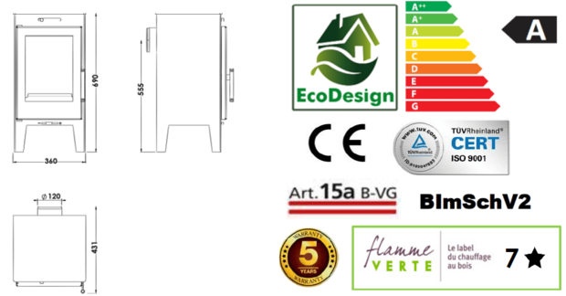 Panadero Lugano Ecodesign Houtkachel